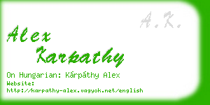 alex karpathy business card